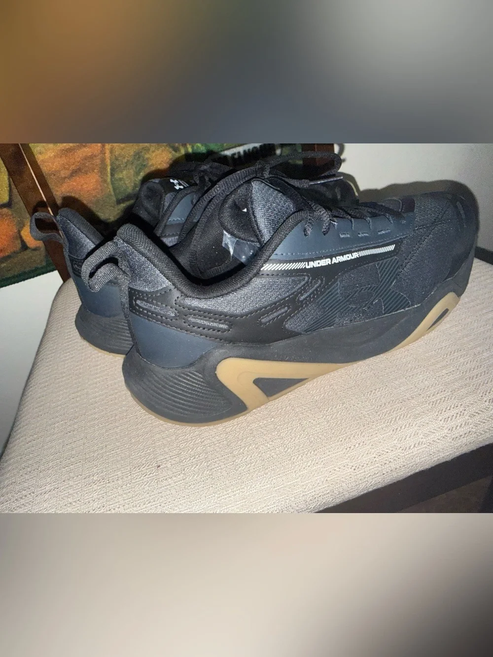 Under Armour charge commit TR size Men’s Black Sneakers with Gum Sole size 10